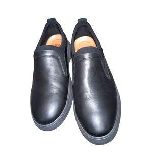 Elegant Black Leather Slip-On Loafers